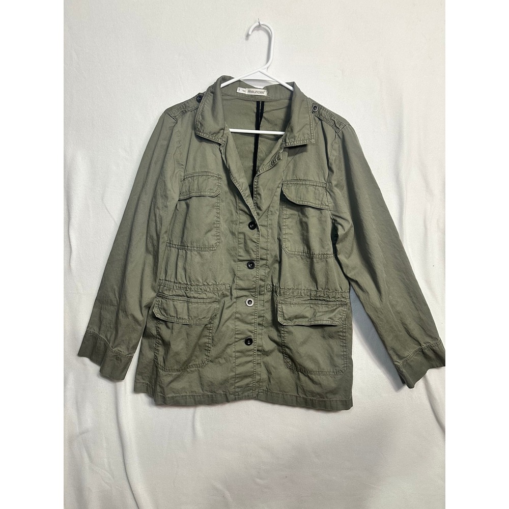 Maurices Olive‎ Green Cotton Utility Field Jacket Button Front Women's Size L